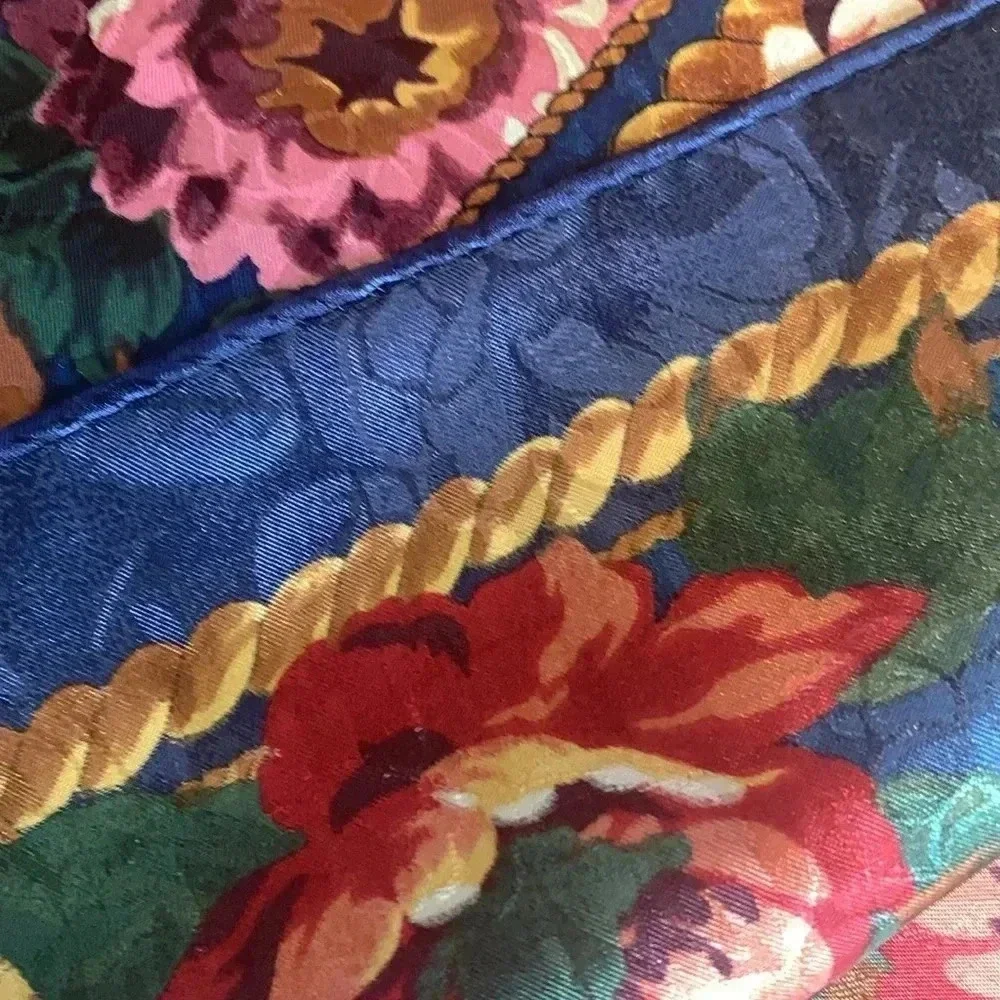 Vintage floral print silk scarf